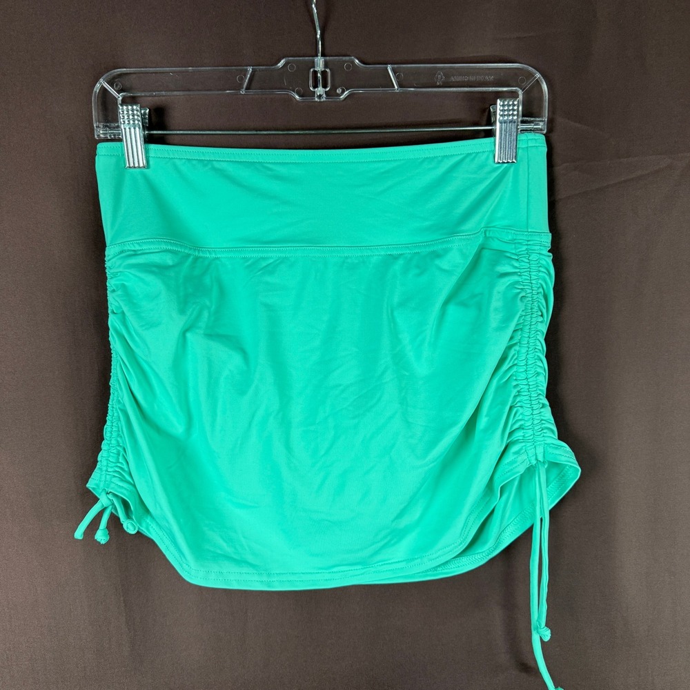 Lands' End Women's 2 Tummy Control UPF 50 Ruched-Side Swim Skirt Island Aqua‎
